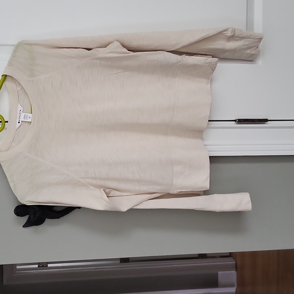 Athleta Tops - Athleta Long Sleeve Raglan Cropped Oversized Tee - Cream - XS